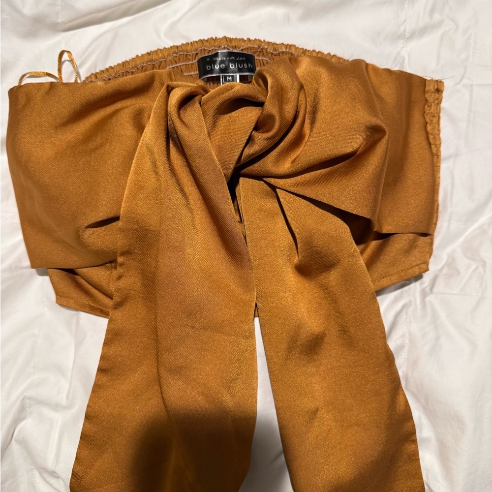 Blue Blush Tan Crop Top